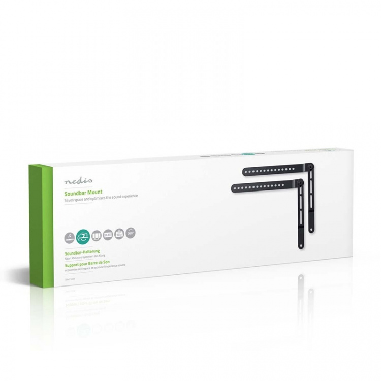Nedis Soundbar Beslag | Kompatibel med: Universal | Fastmonteret på TV\'et | 10 kg | Roterede | Stål | Sort