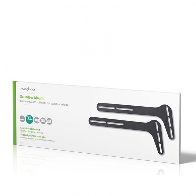 Nedis Soundbar Beslag | Kompatibel med: Universal | Fastmonteret på TV\'et | 15 kg | Fast | Stål | Sort