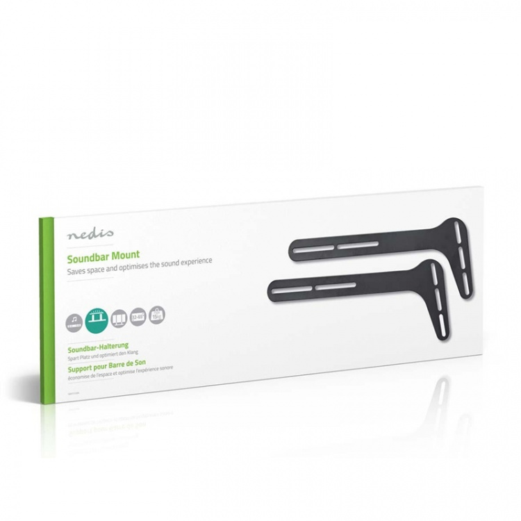 Nedis Soundbar Beslag | Kompatibel med: Universal | Fastmonteret på TV\'et | 15 kg | Fast | Stål | Sort