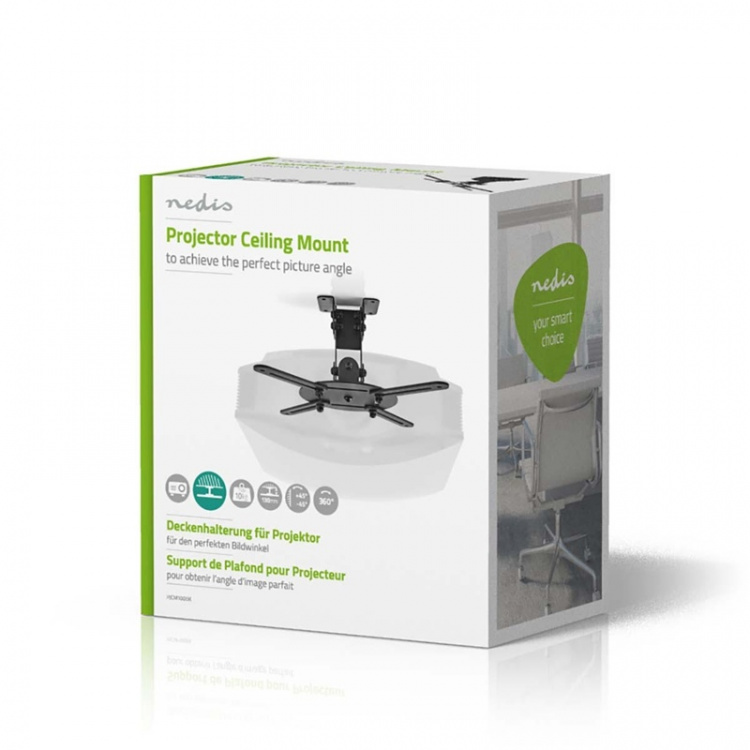 Nedis Projektor Beslag | Fuldt Bevægeligt | 10 kg | Kan drejes | Vipbar | Stål | Sort