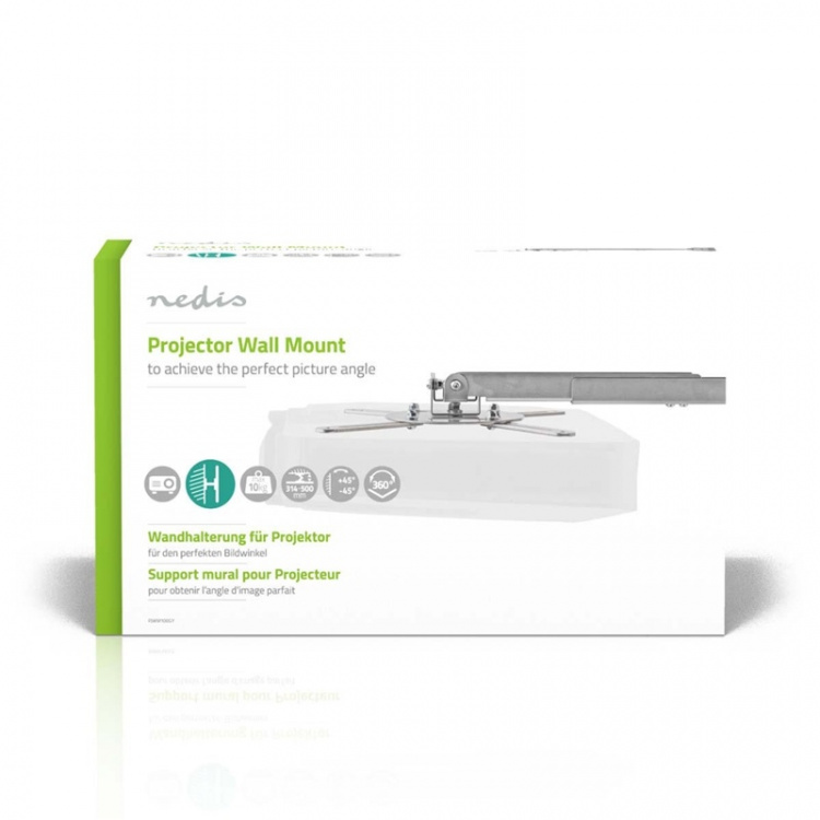 Nedis Projektor Beslag | Fuldt Bevægeligt | 10 kg | Kan drejes | Vipbar | Stål | Sølv