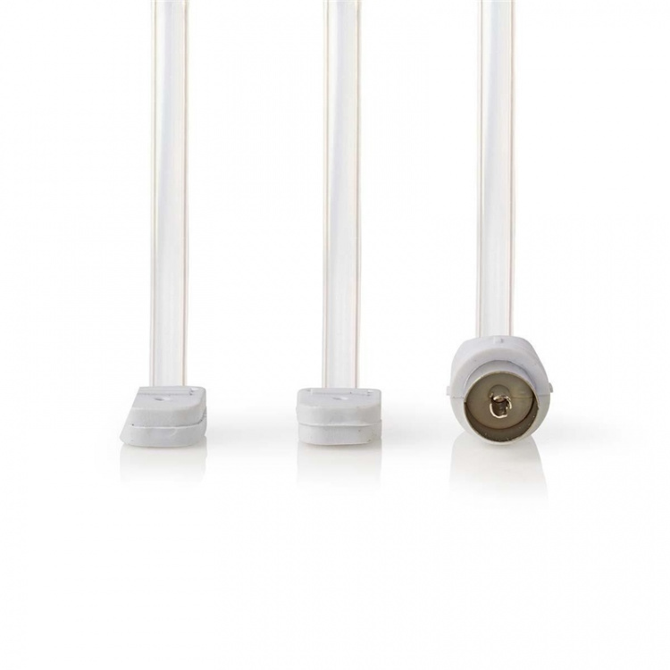 Nedis Coax Cable | IEC (Coax) Han | Open | Nikkelplateret | 50 Ohm | Uskærmet | 1.90 m | Fladt | PVC | Hvid | Box