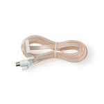 Nedis Coax Cable | IEC (Coax) Han | Open | Nikkelplateret | 50 Ohm | Uskærmet | 1.90 m | Fladt | PVC | Hvid | Box