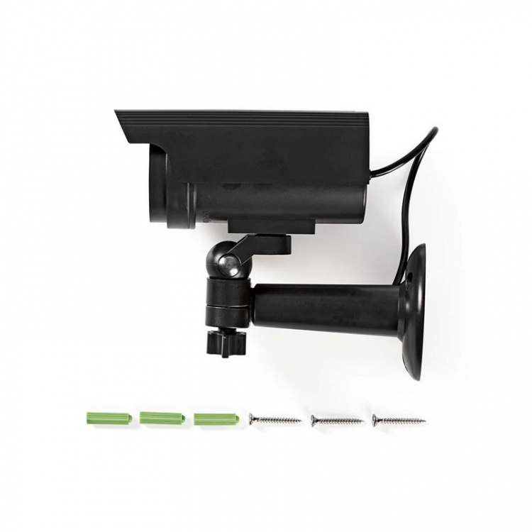 Nedis Attrap Overvågningskamera | Kugle | IP44 | Batteri / Solar Powered | Udendørs | Inkl. vægbeslag | Sort