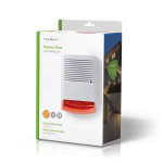 Nedis Dummy Security Sirene | IP44 | Batteri | Udendørs | Hvid / Orange