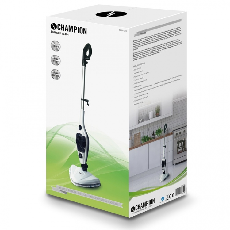 Champion Steam Mop 10-i-1 1500W SM210 Hvid/sort