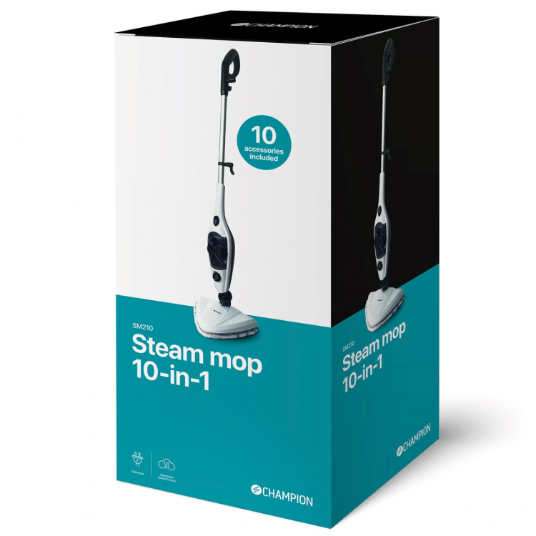 Champion Steam Mop 10-i-1 1500W SM210 Hvid/sort