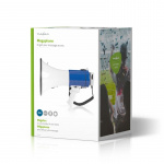 Nedis Megafon | Maksimum rækkevidde: 1500 m | Maksimal volumenkontrol: 120 dB | Aftagelig Mikrofon | Indbygget sirene | Skulder strop | Blå / Hvid