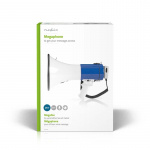 Nedis Megafon | Maksimum rækkevidde: 1500 m | Maksimal volumenkontrol: 120 dB | Aftagelig Mikrofon | Indbygget sirene | Skulder strop | Blå / Hvid