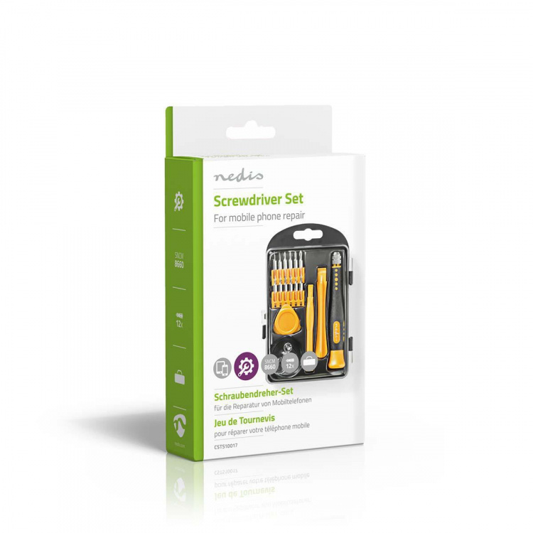 Nedis Telefon / Tablet Reperations Sæt | 17-i-1 | PC / Smartphone / Tablet | Philips bits | Slidsede bits | Pentalobe bits | Tri-wing bits