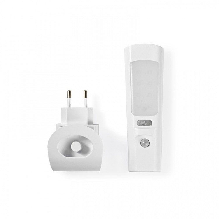 Nedis Orientering LED Lys og Torch | Strømforsyning | 220 - 240 V AC 50 Hz | 1.30 W | Opladningsbar | Nominel lysstrøm: 37 lm | Lysområde: 3 m | Stråler Vinkel: 71 ° | LED Lygte