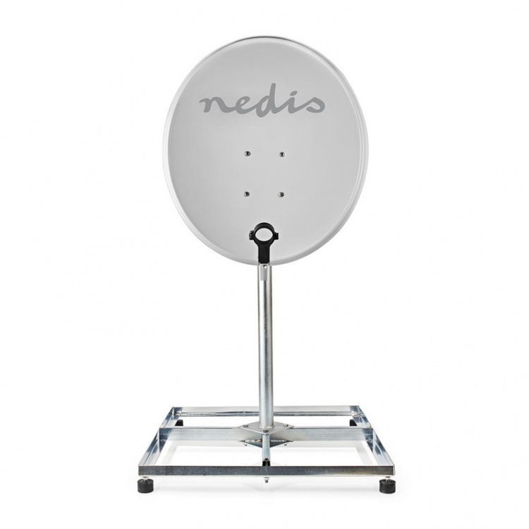 Nedis Satellit Balkon Stand | mast længde: 0.75 m | Maksimal størrelse: 90.0 cm | Bundpladestørrelse: 4 x 30 x 30 cm | Stål | Sølv
