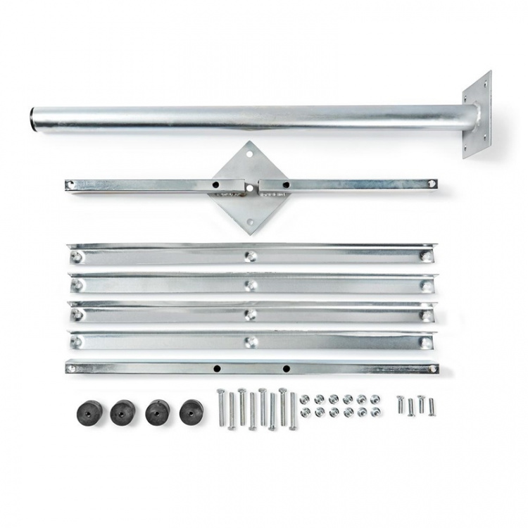 Nedis Satellit Balkon Stand | mast længde: 0.75 m | Maksimal størrelse: 90.0 cm | Bundpladestørrelse: 4 x 30 x 30 cm | Stål | Sølv