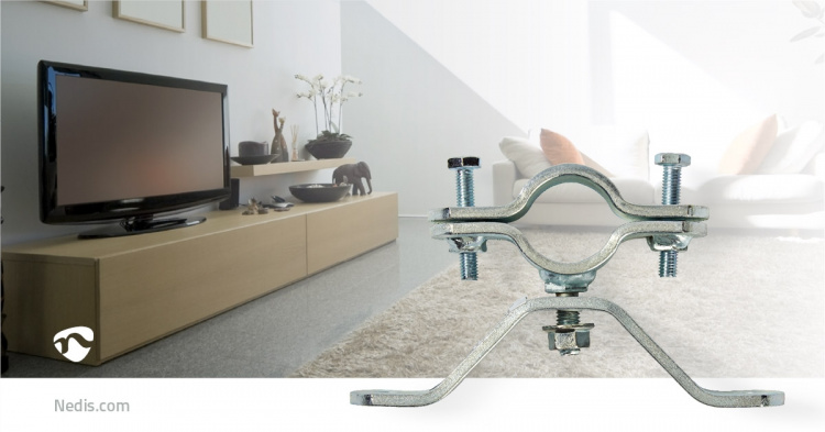 Nedis Satellit Mast Clamp | Diameterområde: 38 - 40 mm | Stål | Sølv