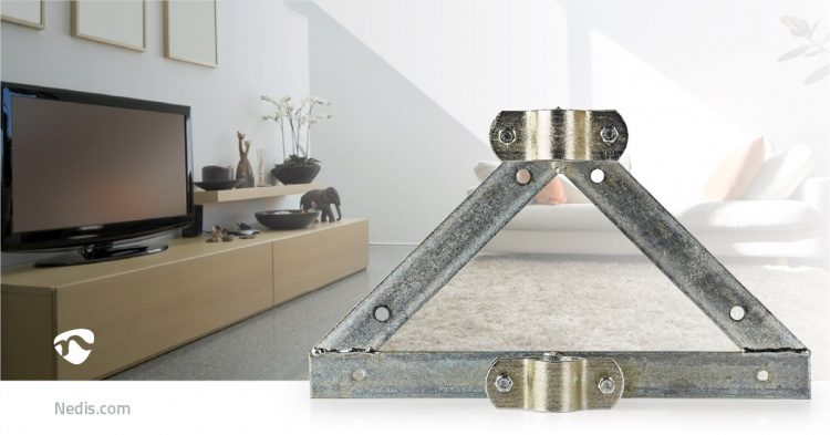 Nedis Satellit Vægbeslag | Afstand til Væg: 90 mm | Diameterklemme: 32-42 mm | Stål | Sølv