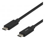 DELTACO USB-C to USB-C cable, 1m, 3A, USB 3.1 Gen, E-Marker, black