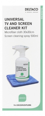 DELTACO Screen Cleaner for all types of monitors, 500ml, incl. microfi