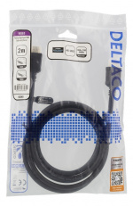 DELTACO High-Speed Premium HDMI cable, 2m, Ethernet, 4K UHD, black