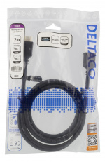 DELTACO High-Speed Premium HDMI cable, 2m, Ethernet, 4K UHD, black