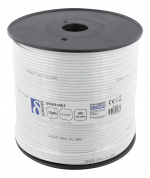 DELTACO speaker cable, 2x1.5mm2, open ends, pure copper, 100m, white