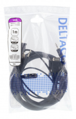DELTACO monitor cable HD15 ma-ma, 1m, 1920x1200 60Hz, 3.5mm audio