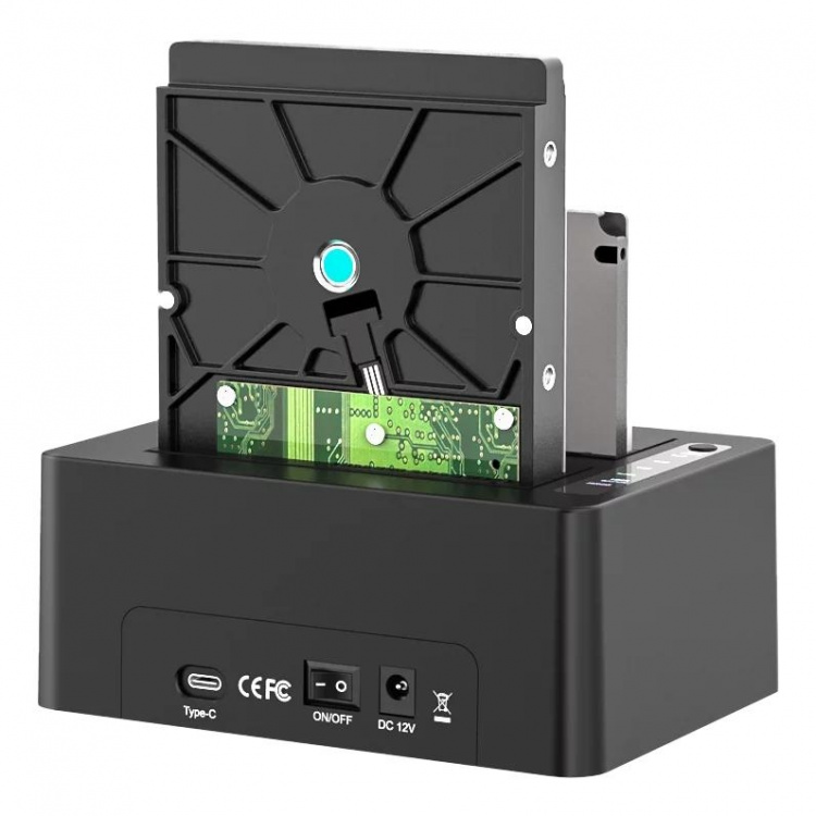 HDD/SSD docking station, USB 3.1 Gen 2, USB-C, black