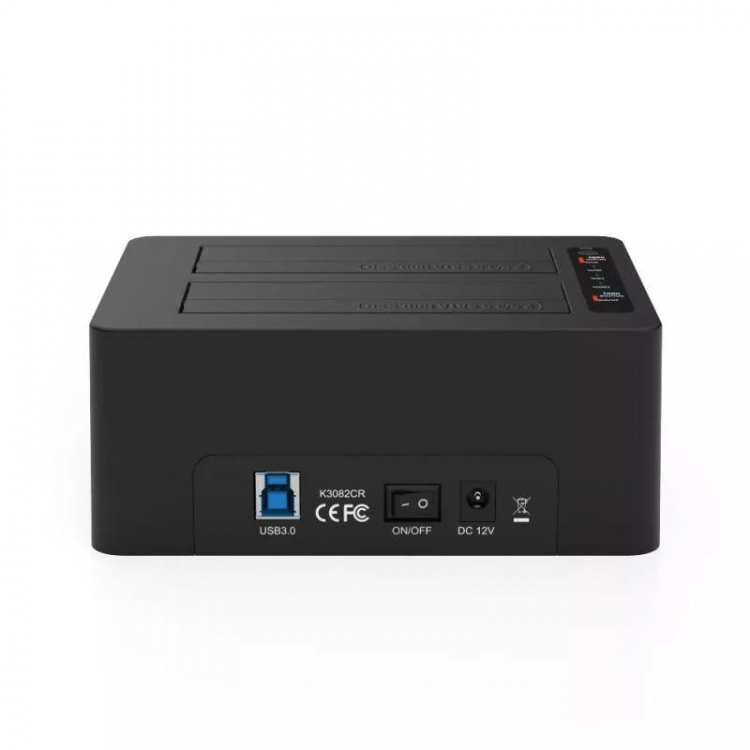 Two bay HDD/SSD docking station, USB 3.0 Gen, black