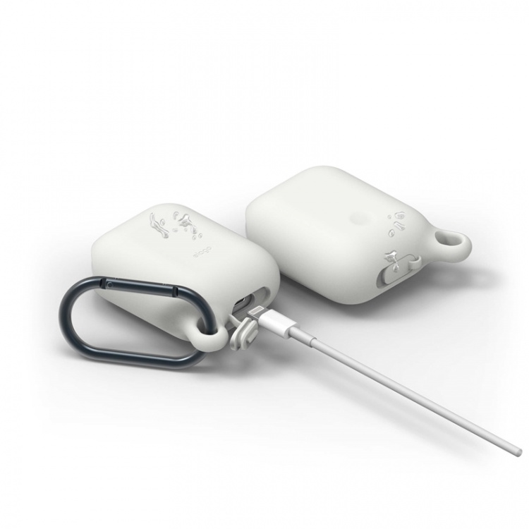 Elago Beskyttelses Etui til Airpod Vandtæt m/Karabin Hvid