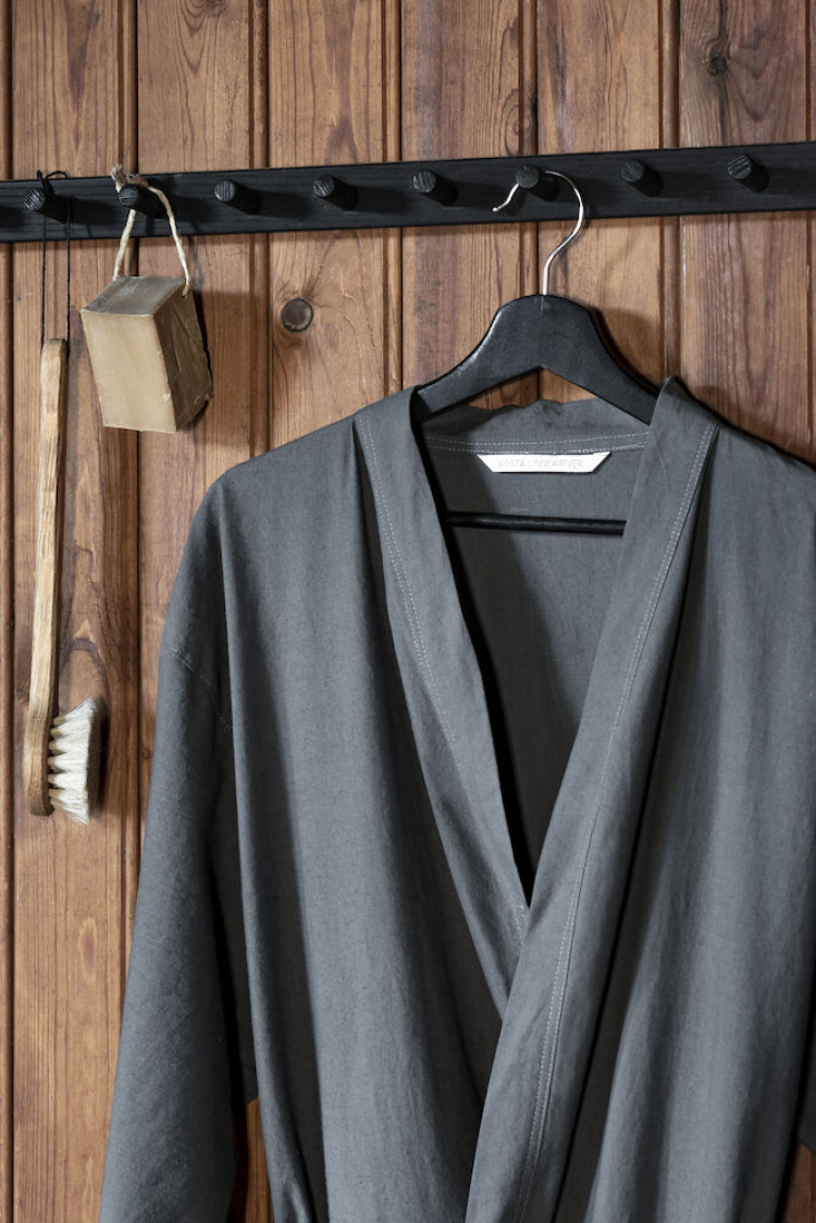 Kosta Linnewäfveri Spa Robe, Mörkgrå, S/M