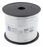 DELTACO speaker cable, 2x2,5mm2, open ends, pure copper, 50m, white