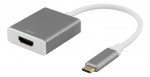 DELTACO USB-C - HDMI, 4096x2160 60Hz, 0.2m, space gray