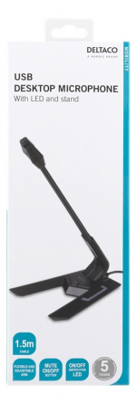 DELTACO USB Desktop Microphone, frequency range, 100Hz - 1kHz, sensiti DELTACO USB Desktop Microphone, frequency range, 100Hz - 1kHz, sensiti