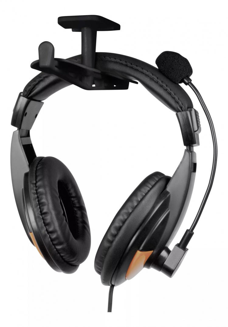 DELTACO GAMING Headset hanger for two headsets, ABS plastic, 3M, black
