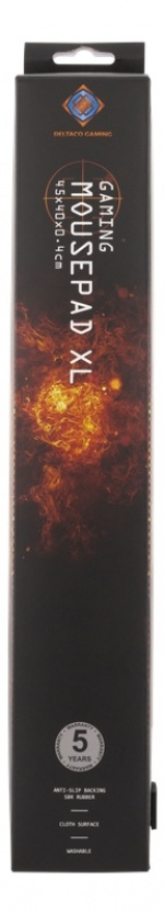 DELTACO GAMING Mousepad L, 450x400x4mm, fabric coated, black