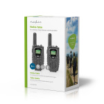 Nedis Walkie-talkie Set | 2 Håndsæt | 8000 m | Antal frekvenskanaler: 8 | PTT / VOX | 150 min | Hovedtelefonudgang | Sort