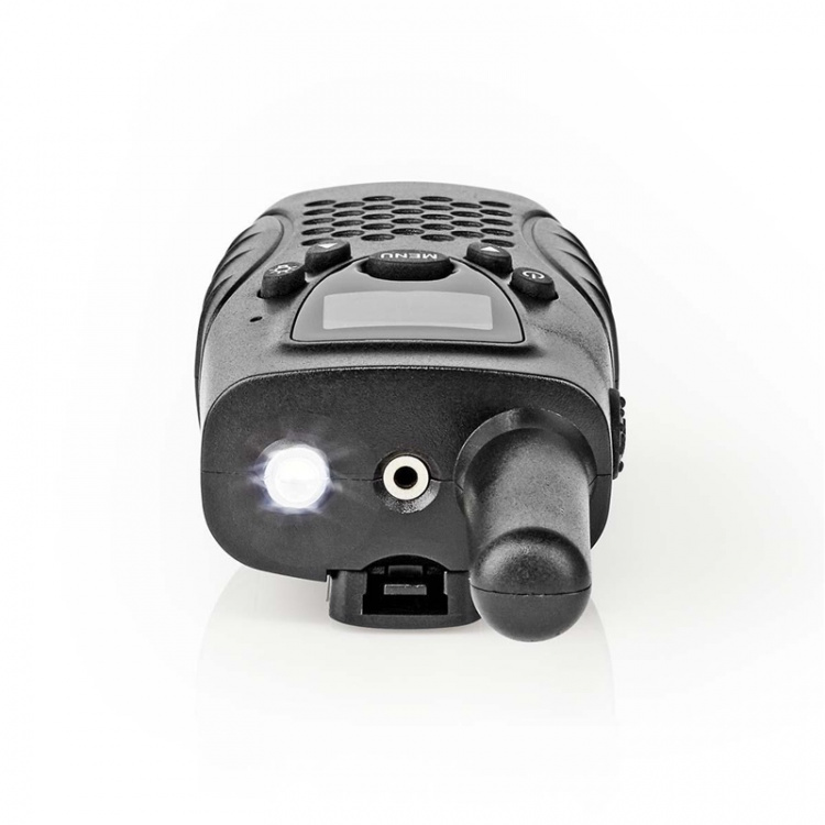 Nedis Walkie-talkie Set | 2 Håndsæt | 8000 m | Antal frekvenskanaler: 8 | PTT / VOX | 150 min | Hovedtelefonudgang | Sort