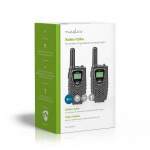 Nedis Walkie-talkie Set | 2 Håndsæt | 8000 m | Antal frekvenskanaler: 8 | PTT / VOX | 150 min | Hovedtelefonudgang | Sort
