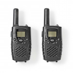 Nedis Walkie-talkie Set | 2 Håndsæt | 8000 m | Antal frekvenskanaler: 8 | PTT / VOX | 150 min | Hovedtelefonudgang | Sort