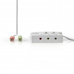 Nedis Audio omskifter | Indgang til lyd- / video- / dataforbindelser: 2x 3.5 mm Male | Audio / video / dataforbindelser output: 2.5 mm Female / 3x 3.5 mm Female | Funktionsstyring: Manual | Antal knapper: 3