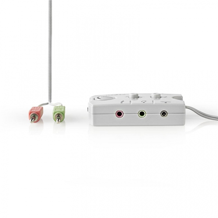 Nedis Audio omskifter | Indgang til lyd- / video- / dataforbindelser: 2x 3.5 mm Male | Audio / video / dataforbindelser output: 2.5 mm Female / 3x 3.5 mm Female | Funktionsstyring: Manual | Antal knapper: 3