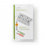 Nedis Audio omskifter | Indgang til lyd- / video- / dataforbindelser: 2x 3.5 mm Male | Audio / video / dataforbindelser output: 2.5 mm Female / 3x 3.5 mm Female | Funktionsstyring: Manual | Antal knapper: 3