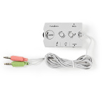 Nedis Audio omskifter | Indgang til lyd- / video- / dataforbindelser: 2x 3.5 mm Male | Audio / video / dataforbindelser output: 2.5 mm Female / 3x 3.5 mm Female | Funktionsstyring: Manual | Antal knapper: 3