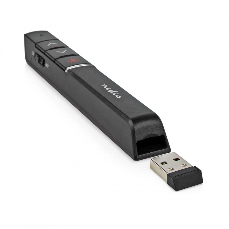 Nedis Præsentør | Laser pointer rækkevidde op til: 100 m | Trådløs rækkevidde op til: 30 m | Sort