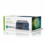 Nedis Vekselretter med Ren Sinusbølge | Indgangsspænding: 12 V DC | Enhedens strømudgangsforbindelse: Type F (CEE 7/3) | 230 V AC 50 Hz | 150 W | Peak-effekt: 300 W | Stik til cigarettænder | Ren Sinuskurve | Sikring | Blå