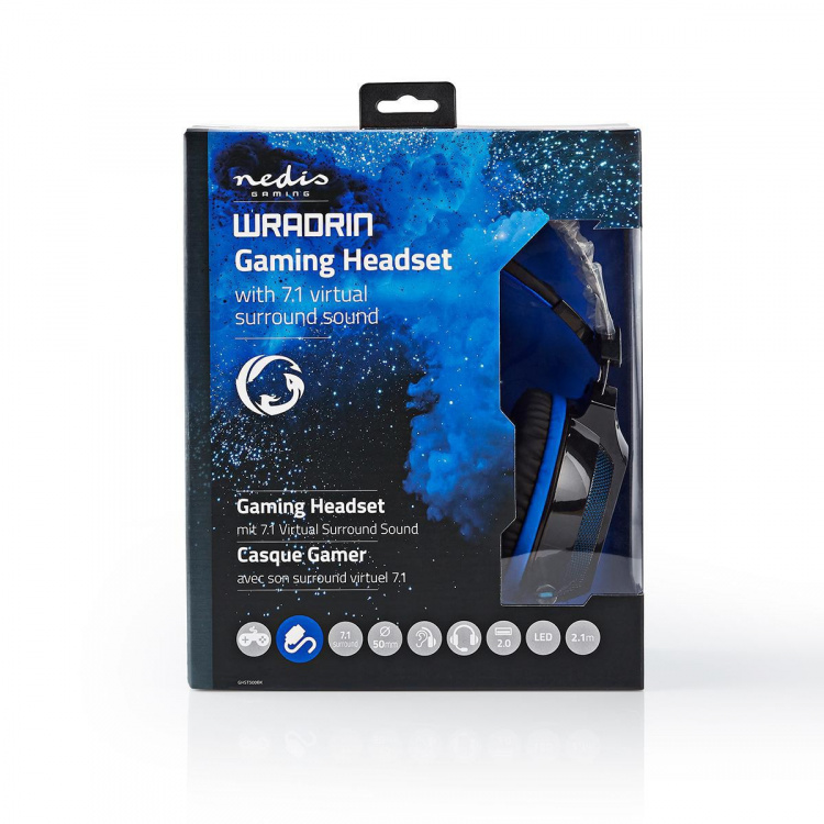 Nedis Gaming Headset | Over-Ear | Surround | USB Type-A | Bøjeligt & Udtrækkelig Mikrofon | 2.10 m | Normal Belysning