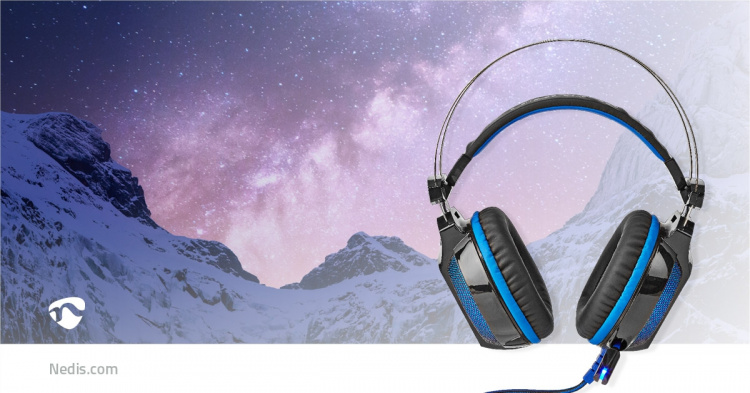 Nedis Gaming Headset | Over-Ear | Surround | USB Type-A | Bøjeligt & Udtrækkelig Mikrofon | 2.10 m | Normal Belysning
