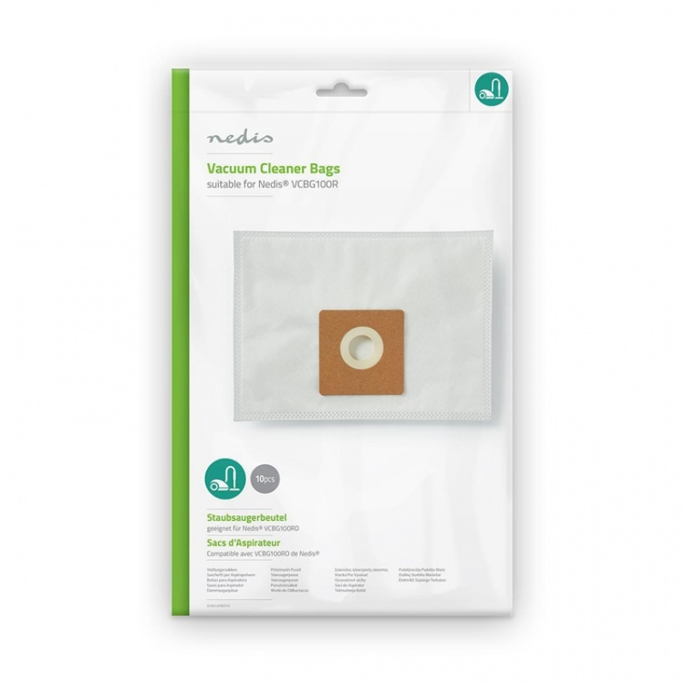 Nedis Støvsugerpose | 10 stk. | Syntetisk | Mest solgt for: Nedis VCBG100xx | Hvid