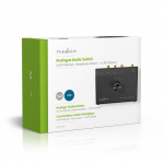 Analog lyd switch | 4-Port port(s) | Tilslutninger indgang: 1x 3.5 mm / 3x (2x RCA Hun) | Tilslutninger udgang: 1x (2x RCA Female) | Manual | Metal | Sort