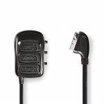 Nedis SCART Switchbox | SCART Han | 3x SCART Hun | Nikkelplateret | Maksimal opløsning: 1024x576 | 0.50 m | Runde | PVC | Sort | Konvolut