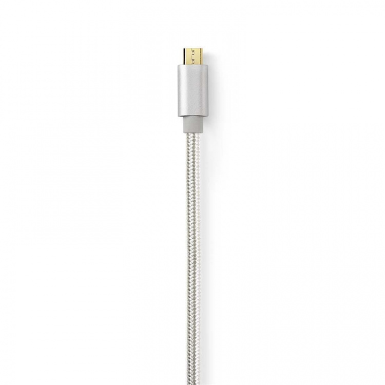 Nedis USB-kabel | USB 2.0 | USB-C™ Han | USB Micro-B han | 10 W | 480 Mbps | Guldplateret | 3.00 m | Runde | Flettet / Nylon | Aluminium | Cover Window Box